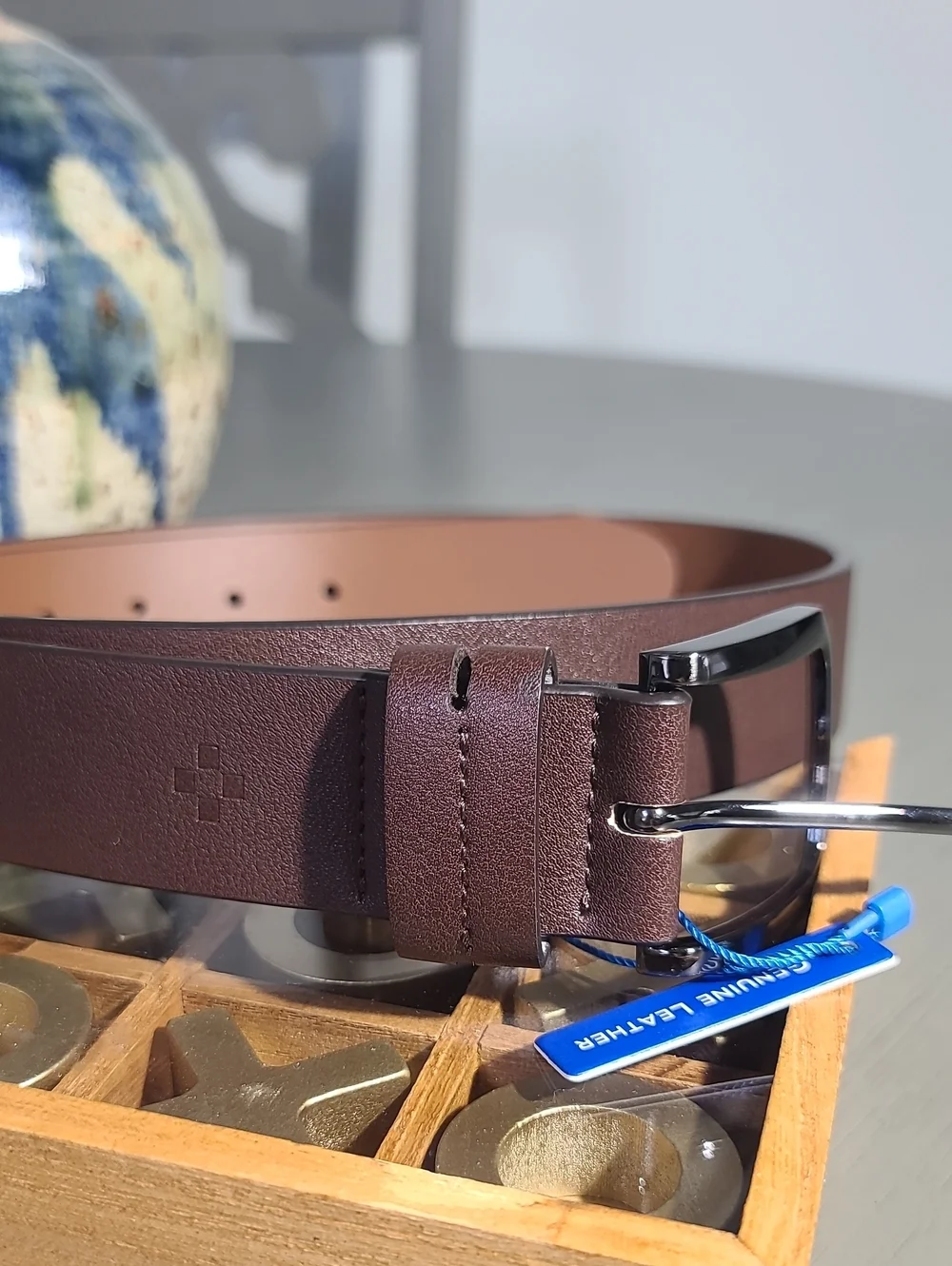 Vince Camuto Men's Brown Leather Belt Size 36